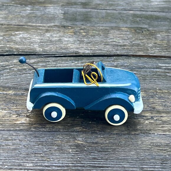 Vintage Lot Christmas Ornaments Kiddie Car Metal Wagon Wood Toy Dollhouse Cars - Picture 7 of 15